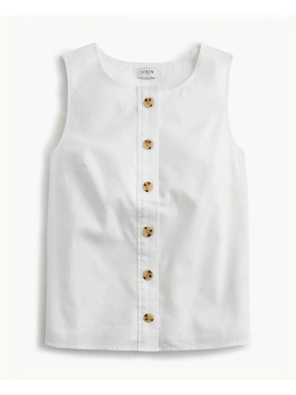 NWT J.Crew Linen Blend Button Front Shell Top - Size: Small